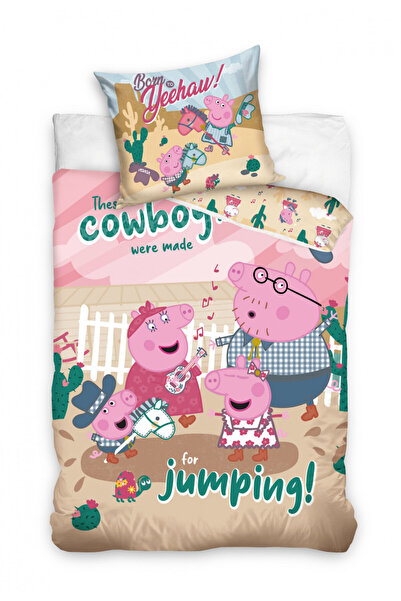 Peppa Pig Purcelușa Peppa set de lenjerie de pat 140×200 cm, 70×90 cm
