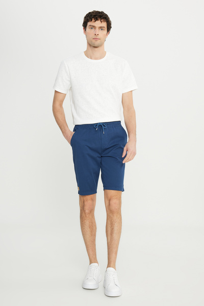 AC&Co / Altınyıldız Classics Men's Indigo S Slim Fit Slim Fit Cotton Side Pocket Shorts