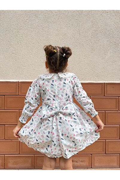 Minizade Rochie pentru fetiță cu mânecă lungă Leaf cu imprimeu Petrecere de a...