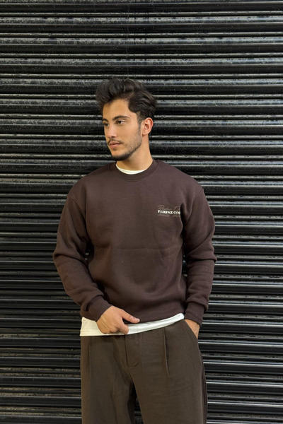 thesunfyre Men's Crew Neck 3 Thread O Oversized Back B Printed Sweatshirt