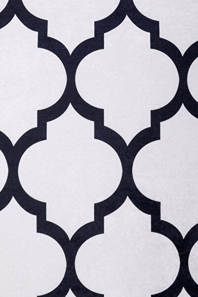 Dijidekor Digital Fringed Carpet Modern Designed White Color Erasable 60X150