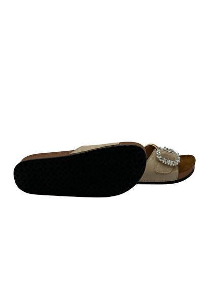 Pienn Single Buckle Velvet Patterned Orthopedic Slippers