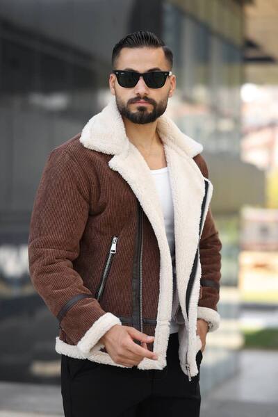 Kawimoda Trendy Velvet Biker Coat with Fur Inside - Matches Casual and Special Outfits