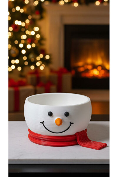 magicland Snowman Shaped Bowl, Christmas Decorative Bowl, Hard Plastic