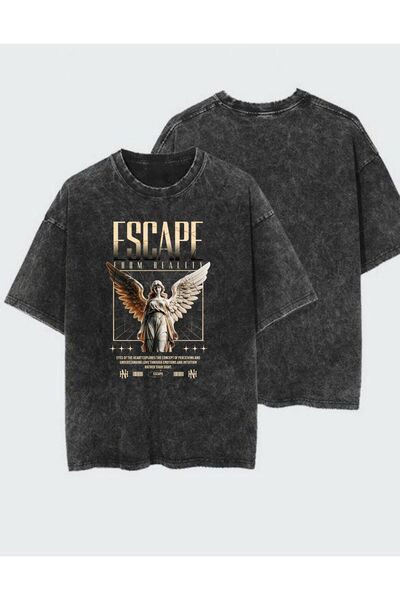 DEEFWEAR Tricou unisex cu imprimeu, spălat și uzat