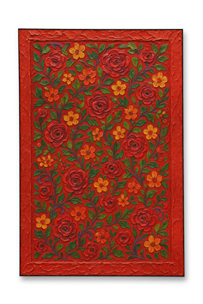 Rugs Modern Halı MOSSO Μπλε Μωβ Αποχρώσεις Έθνικ Λουλούδια με Σχέδια Υφαντή Β...