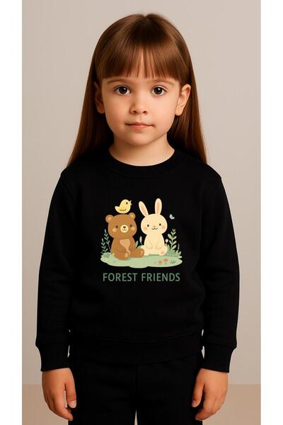 playwear Παιδικό Φούτερ FOREST με στάμπα για κορίτσια και αγόρια, με λαιμόκοψ...