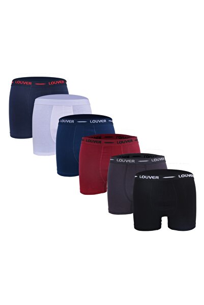 LOUVER 6-pack of classic men's boxer briefs made from breathable, stretchy cotton