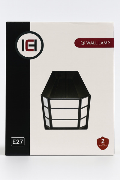 Soft Light جداري خارجي لطش كوخ اسود زجاج شفاف مفرد قاعدة E27