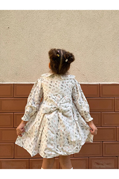 Minizade Rochie pentru fetiță cu mânecă lungă Leaf cu imprimeu Petrecere de aniversare Nuntă Zi specială Rochii de seară Rochie pentru fetiță