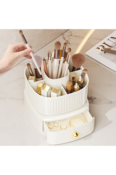 PLATINUM Est.2024 Brush storage organizer, PLATINUM Est.2024, 2 compartments, plastic, white