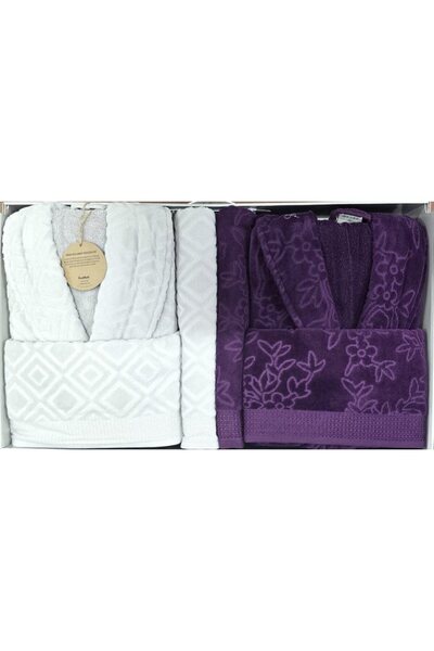 Özdilek Pastoral Dark Lilac-Grey Family Set K.Lilac -Grey