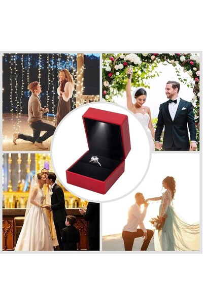 OEM Red+black box with LED 5.8cm x 6.3cm x 5 cm, specially designed for special occasions
