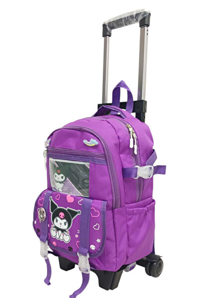 ROWAN ÇANTA 2-Stage Roller. Wheeled Portable Character Patterned Purple Primary School Backpack