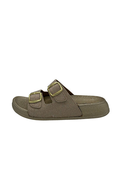 Pienn Anatomical Flexible Comfortable Silvery Printed Two Buckle Women's Slippers