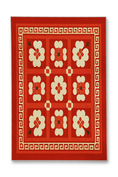 Rugs Modern Halı سجادة موسو زرقاء بنفسجية اللون بنمط زهور عرقية منسوجة بقاعدة...