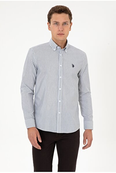U.S. Polo Assn. U.S Polo Assn Button-Down Collar Slim Fit Striped Shirt