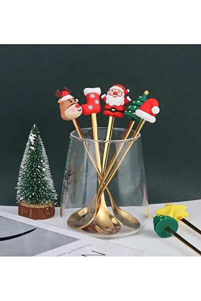 bag and shine 6-Piece Christmas Themed Stainless Steel Gold Spoon and Fork Set (6 Pieces) Green Box