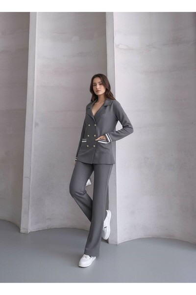 GİYSİ DÜNYASI 57 Triko Kumaş Ceket Pantalon 2 Li̇ Takim