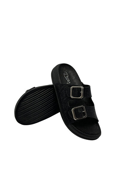 Pienn Anatomical Flexible Comfortable Silvery Printed Two Buckle Women's Slippers