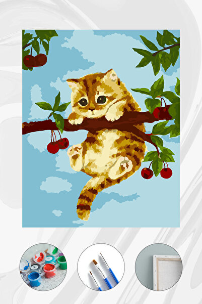 Parloran Sayılarla Boyama 40x50 cm Tuval Seti - Boyaları Ve Fırçaları Dahil -...