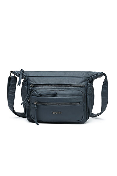 Hüvendo حقيبة كتف نسائية من برشلونة متوسطة الحجم متعددة الجيوب وحزام طويل متق...