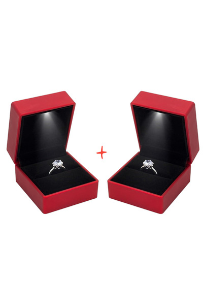 OEM Red box with LED 5.8cm x 6.3cm x 5 cm, designed for special occasions