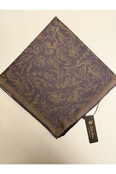 Silk Home Μεταξωτό μαντήλι με μοτίβο τιρκουάζ