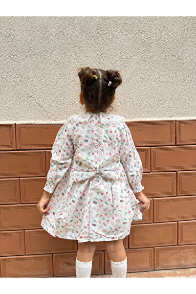 Minizade Rochie pentru fetiță cu mânecă lungă Leaf cu imprimeu Petrecere de aniversare Nuntă Zi specială Rochii de seară Rochie pentru fetiță