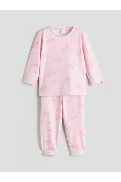 LC Waikiki Σετ πιτζάμες για κορίτσια με μοτίβο με λαιμόκοψη