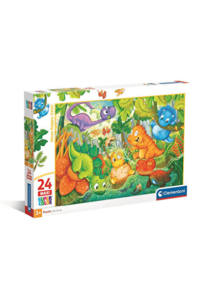 Dinozaur Happy Oasis Puzzle maxi cu 24 de piese Clementoni