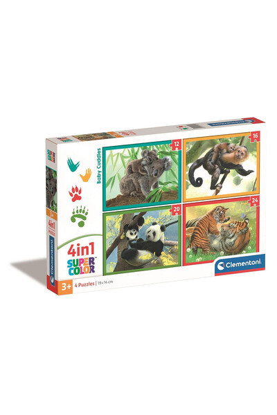 Animals Ζώα Baby Cuddles Παζλ 4 σε 1 Clementoni