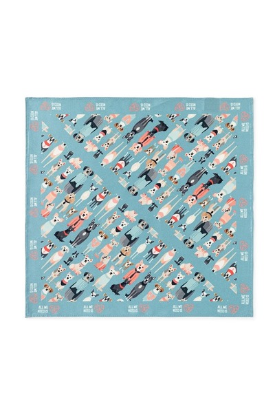 All We Need Is Pets Fashion Aficionado Dogs Blue Silk Bandana for Dogs and Pe...