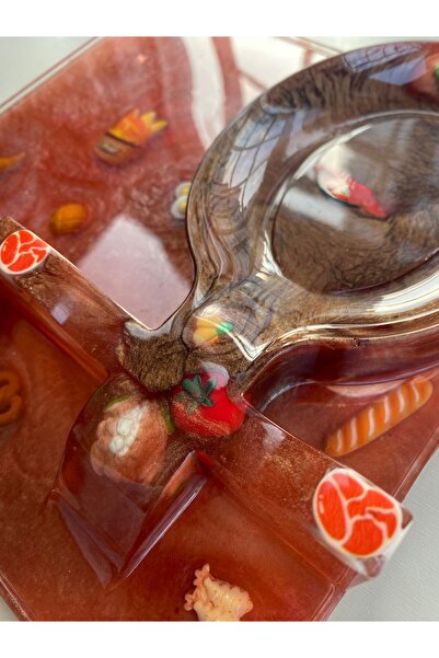 Phellos 4-Piece Burgundy, Brown, Spoon Holder Set, Spoon Rest Stand with Tiny Figure Detail, Special Design