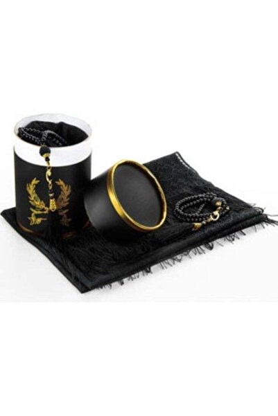 Generic Cylinder Boxed Set - With Pearl Rosary - Tulle Shawl - Black Color