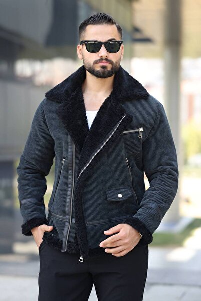 Kawimoda Trendy Velvet Biker Coat with Fur Inside - Matches Casual and Special Outfits