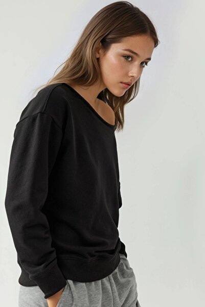 Hiccup Boat Neck Relaxed Cut Sweatshirt