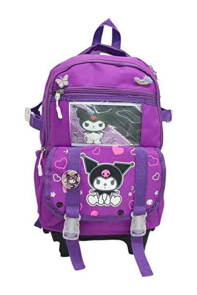 ROWAN ÇANTA 2-Stage Roller. Wheeled Portable Character Patterned Purple Primary School Backpack