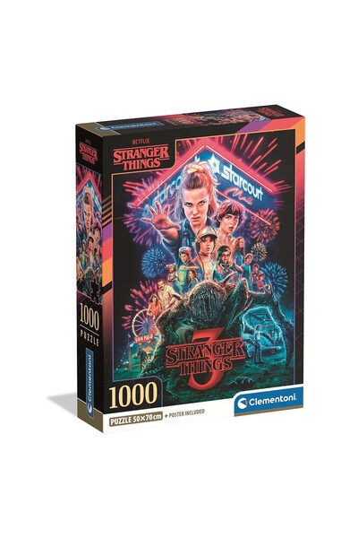 Stranger Things Starcourt Mall Puzzle Compact Clementoni cu 1000 de piese