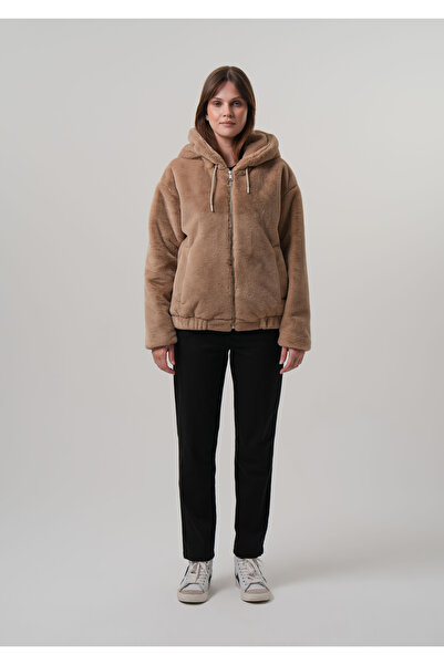 PIQUE ΓΥΝΑΙΚΕΙΟ ΠΑΛΤΟ με κουκούλα Γυναικείο βελούδινο παλτό Rabit