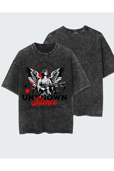 DEEFWEAR Tricou unisex cu imprimeu, spălat și uzat