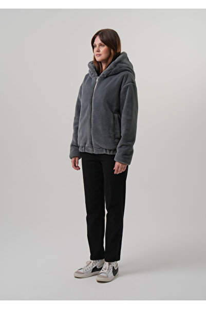 PIQUE ΓΥΝΑΙΚΕΙΟ ΠΑΛΤΟ με κουκούλα Γυναικείο βελούδινο παλτό Rabit