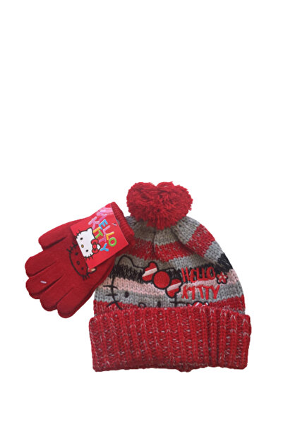 Hello Kitty Set căciulă și mănuși tricotate