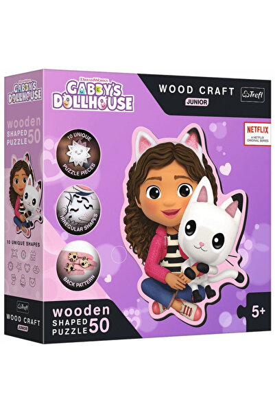 Gabby's Dollhouse Wooden Puzzle Kitty, 50 pieces
