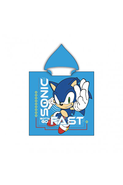Sonic Gotta Go Fast Hooded Poncho Towel, 110 x 55 cm