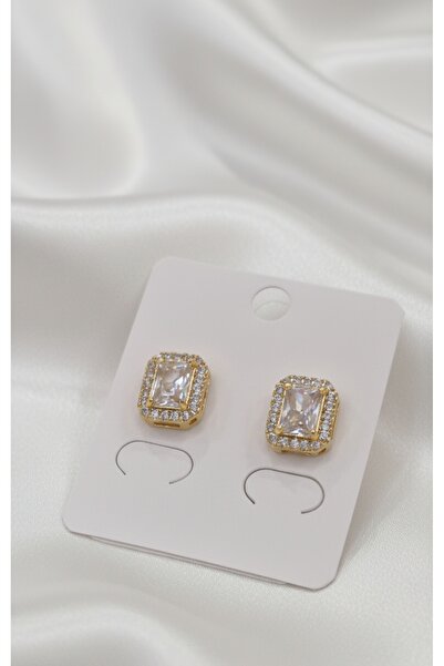 FASHION Kadın baget küpe altın renk çelik solmaz kararmaz hafif kullanışı rah...