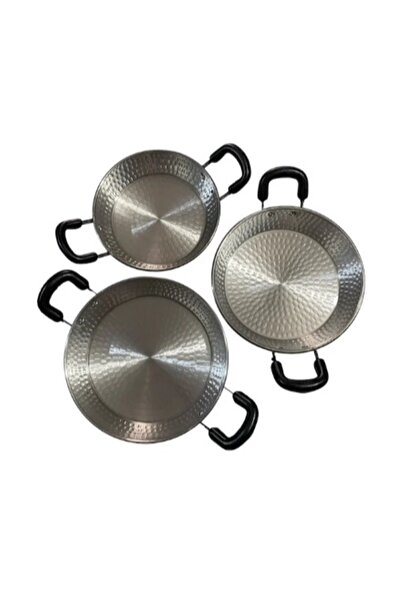 mobilreyon Alüminyum Tava 3 lü , 16 - 20 - 24 cm , Kamp Piknik Tavası , Sahan