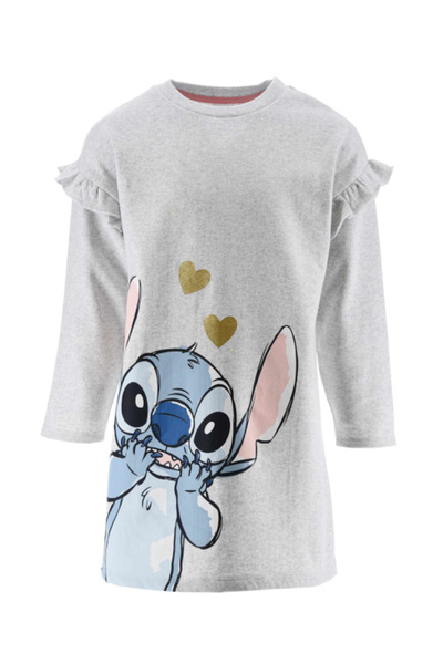Lilo & Stitch Long sleeve cotton dress with ruffles, Lilo and Stitch