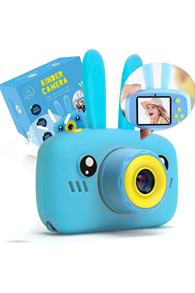 BaoBao Aparat foto digital pentru copii 4800 MP, zoom 8x, model iepuraș albas...