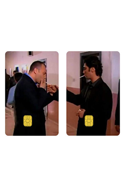 Huggy Craft Kurtlar Vadisi Çakır-Polat Dikey 2'li Kart Sticker Kaplama (Yüksek Kaliteli Baskı)